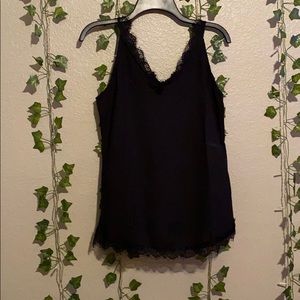 Black lace detailing blouse